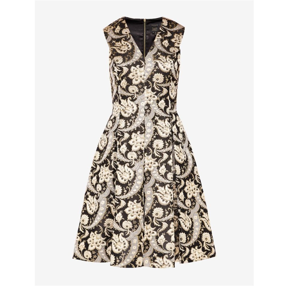 EUC Ted Baker Ornate Paisley V-neck Dress